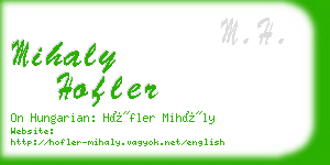 mihaly hofler business card